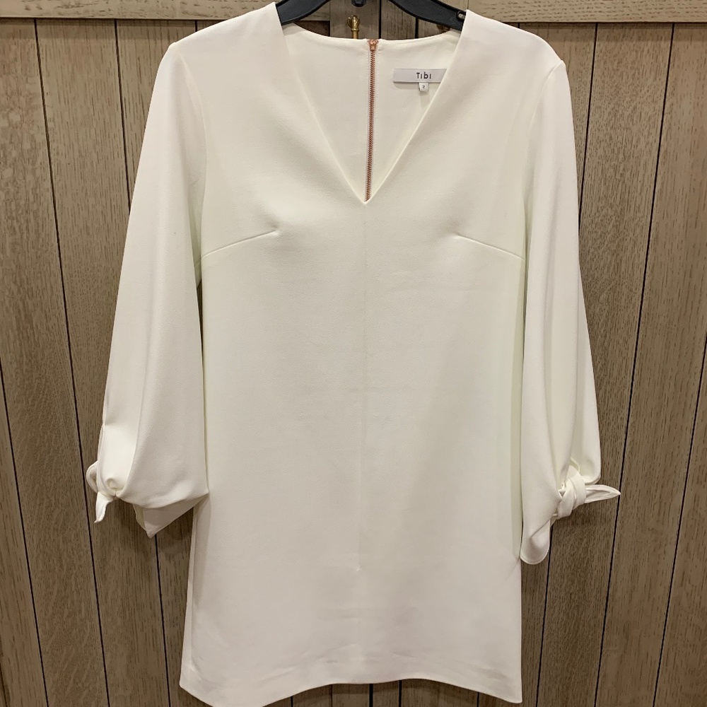 Tibi Crepe V-Neck Dress, Size 2.